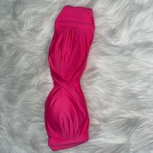 Pink strapless bikini top